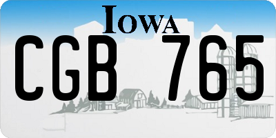 IA license plate CGB765