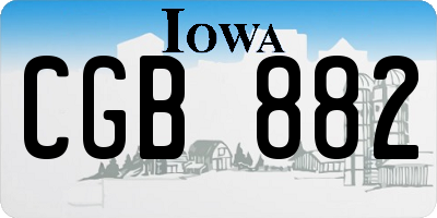 IA license plate CGB882