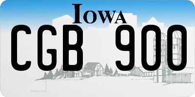 IA license plate CGB900