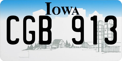 IA license plate CGB913