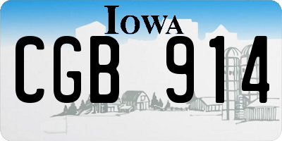 IA license plate CGB914