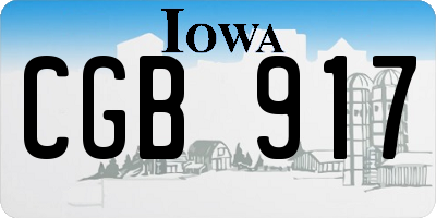 IA license plate CGB917