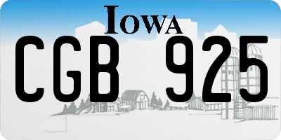 IA license plate CGB925