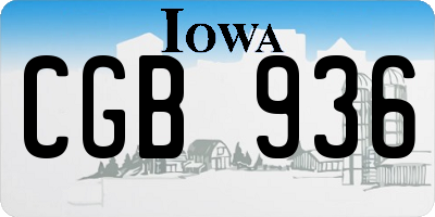 IA license plate CGB936