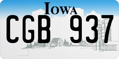 IA license plate CGB937