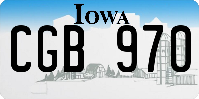 IA license plate CGB970
