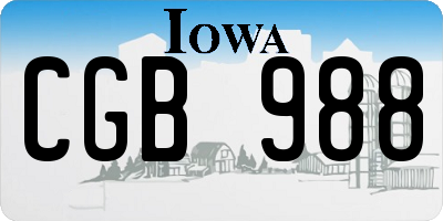 IA license plate CGB988