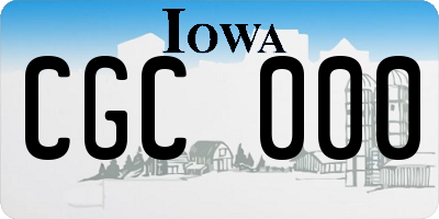 IA license plate CGC000