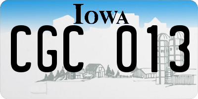 IA license plate CGC013
