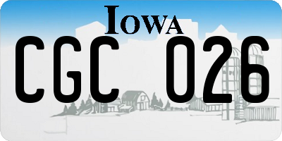 IA license plate CGC026