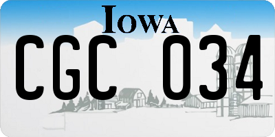 IA license plate CGC034