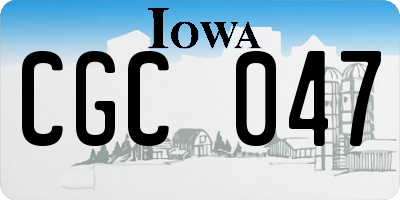 IA license plate CGC047