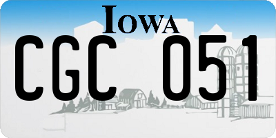 IA license plate CGC051