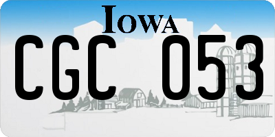 IA license plate CGC053