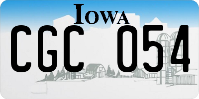 IA license plate CGC054