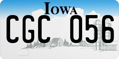 IA license plate CGC056