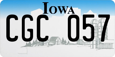 IA license plate CGC057