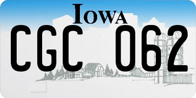 IA license plate CGC062