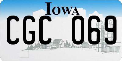 IA license plate CGC069