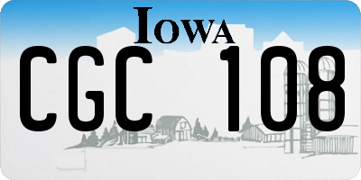 IA license plate CGC108
