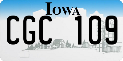 IA license plate CGC109