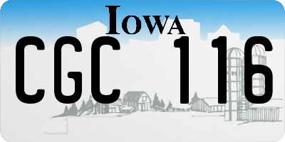 IA license plate CGC116