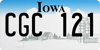 IA license plate CGC121