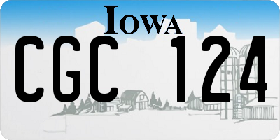 IA license plate CGC124