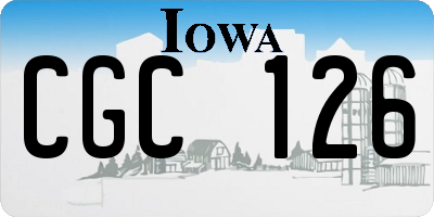 IA license plate CGC126