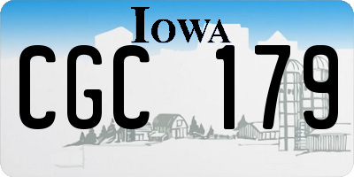 IA license plate CGC179