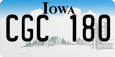 IA license plate CGC180