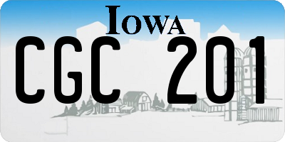 IA license plate CGC201