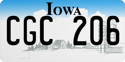IA license plate CGC206
