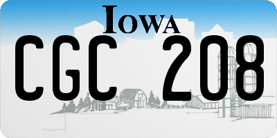 IA license plate CGC208