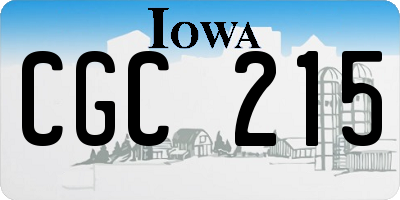 IA license plate CGC215