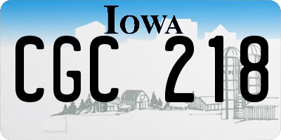 IA license plate CGC218