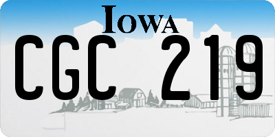 IA license plate CGC219
