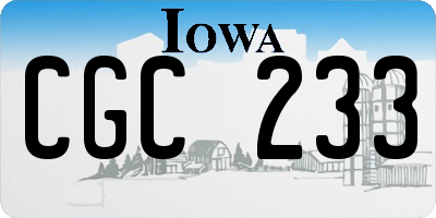 IA license plate CGC233