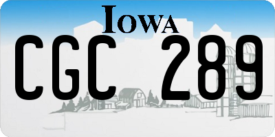IA license plate CGC289