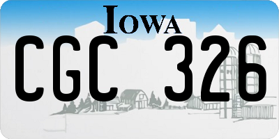 IA license plate CGC326
