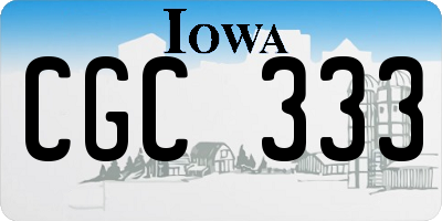 IA license plate CGC333