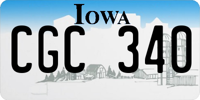 IA license plate CGC340