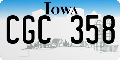 IA license plate CGC358