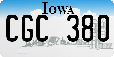 IA license plate CGC380