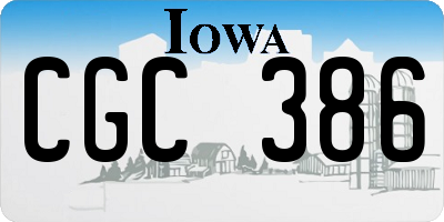 IA license plate CGC386