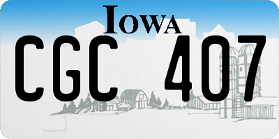 IA license plate CGC407