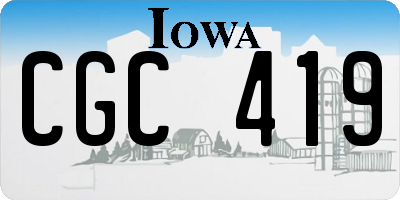 IA license plate CGC419