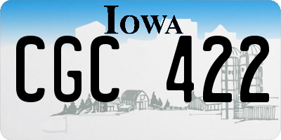 IA license plate CGC422