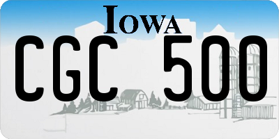 IA license plate CGC500