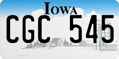 IA license plate CGC545